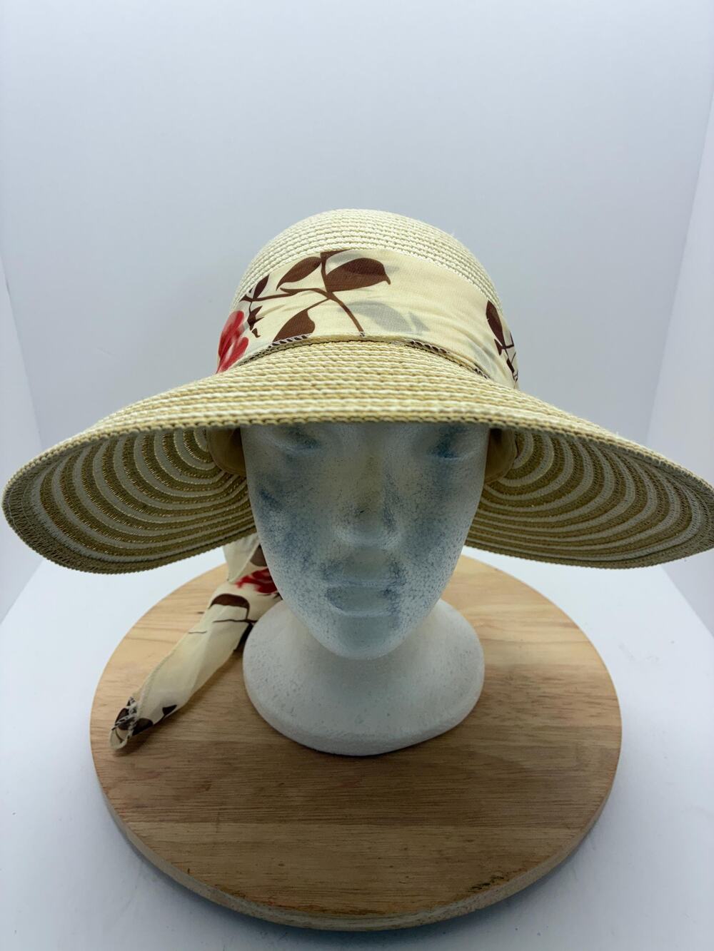 Italian Wide Brim Straw Sun Hat Tirabasso Made in Italy Adjustable Summer Beach
